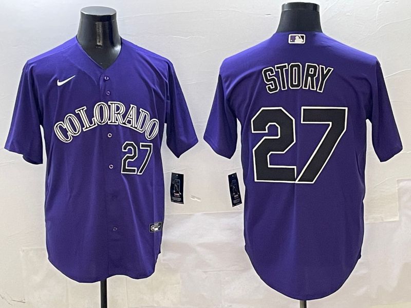 Men Colorado Rockies #27 Story Purple Game 2025 Nike MLB Jersey style 4->colorado rockies->MLB Jersey